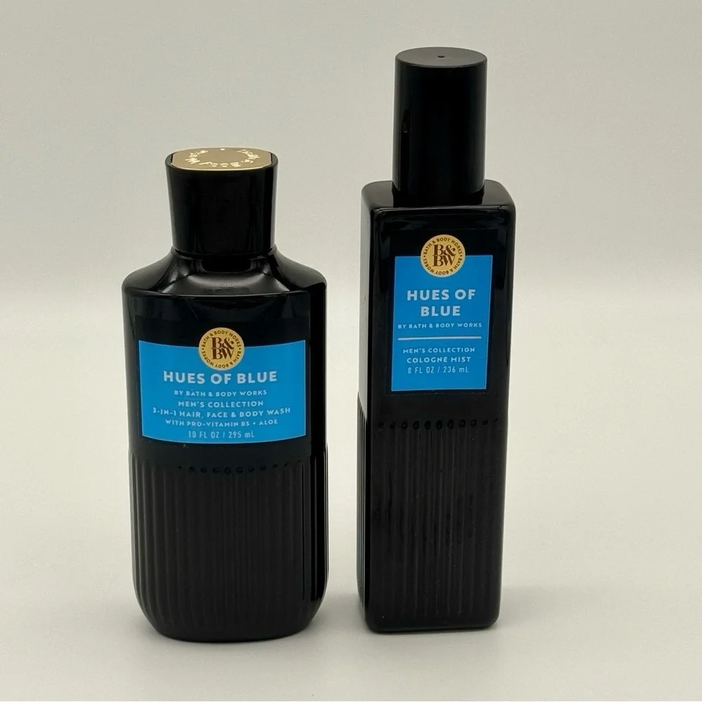 Bath & Body Works Hues Of Blue Mens Body Care Gift Set NWT
